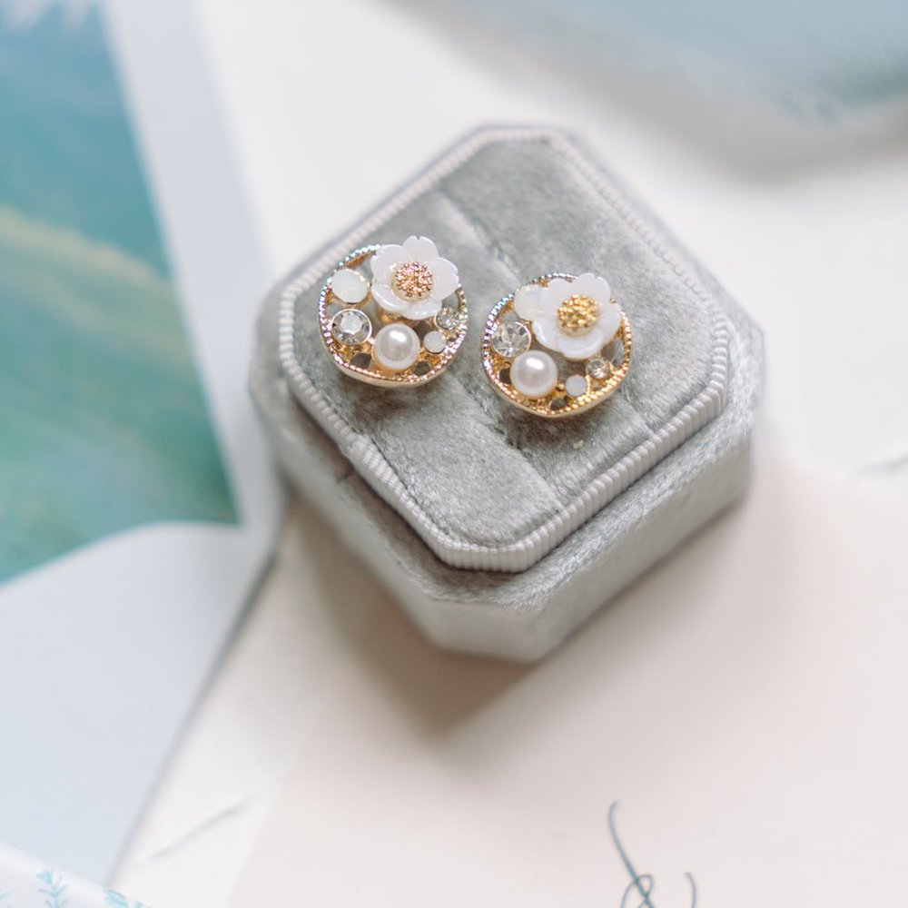 Round Floral Studs